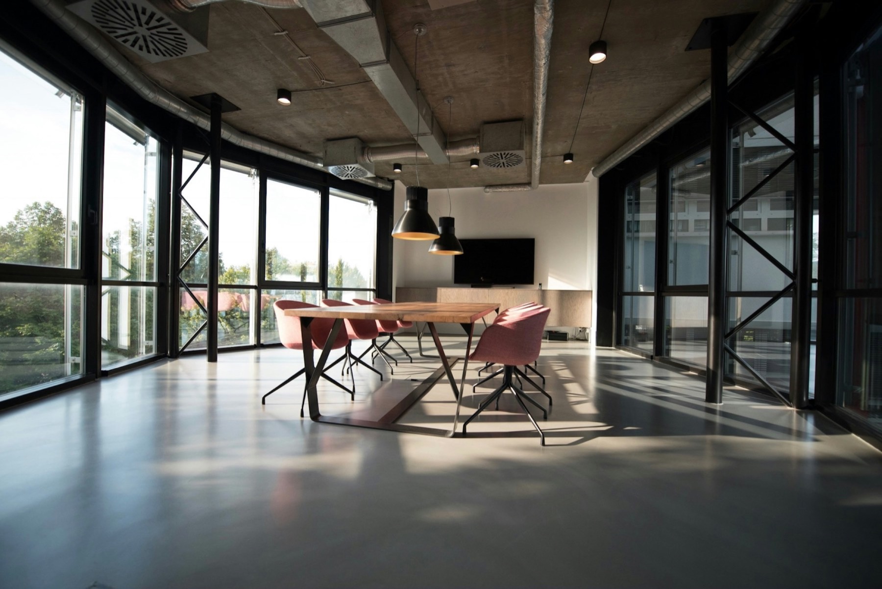 A modern commercial meeting space
